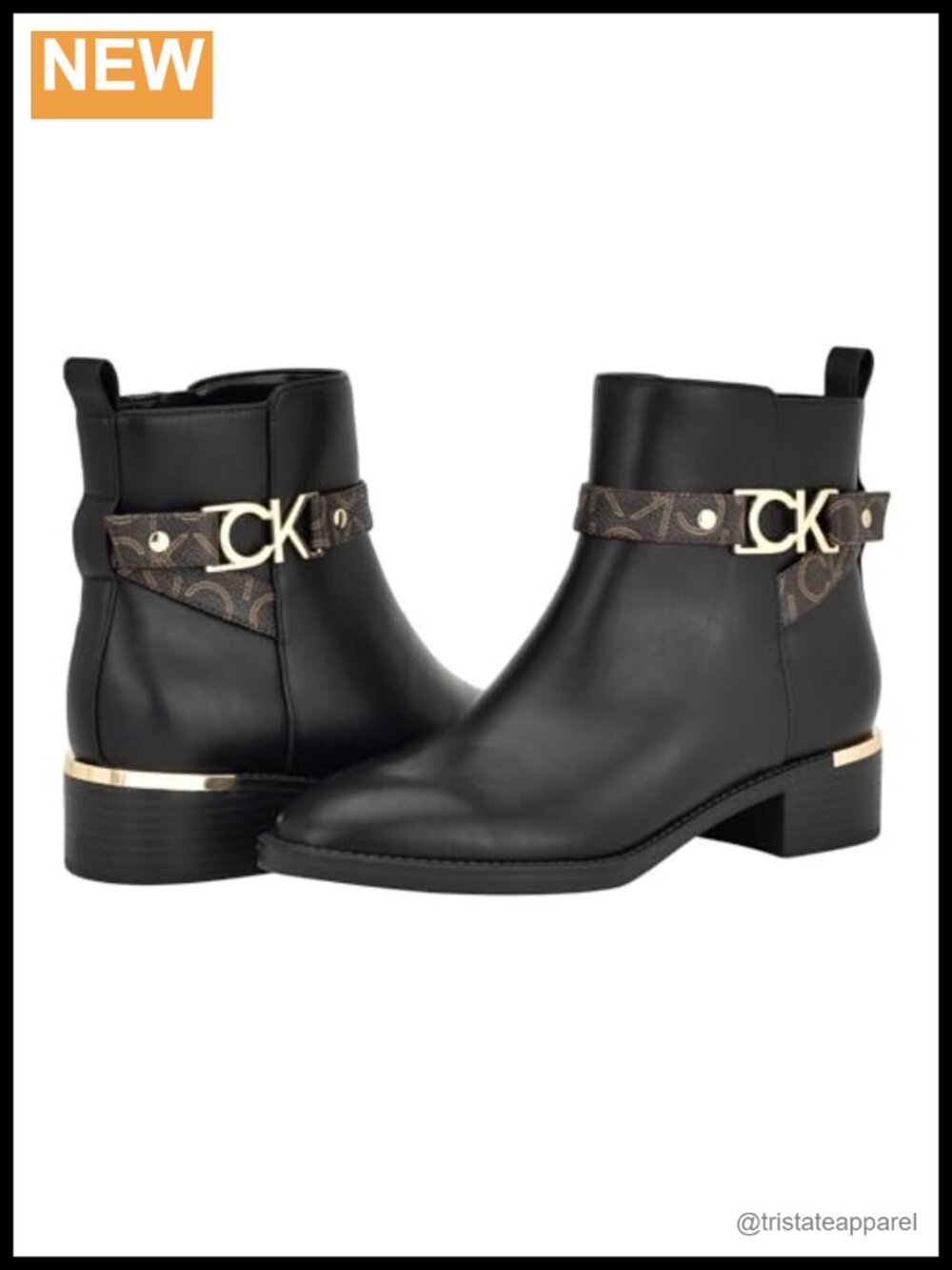 Faux Leather Calf-High Block Heel Boots Zip Almond Toe